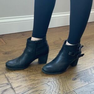 Chic Black Ankle Booties with Buckle Detail